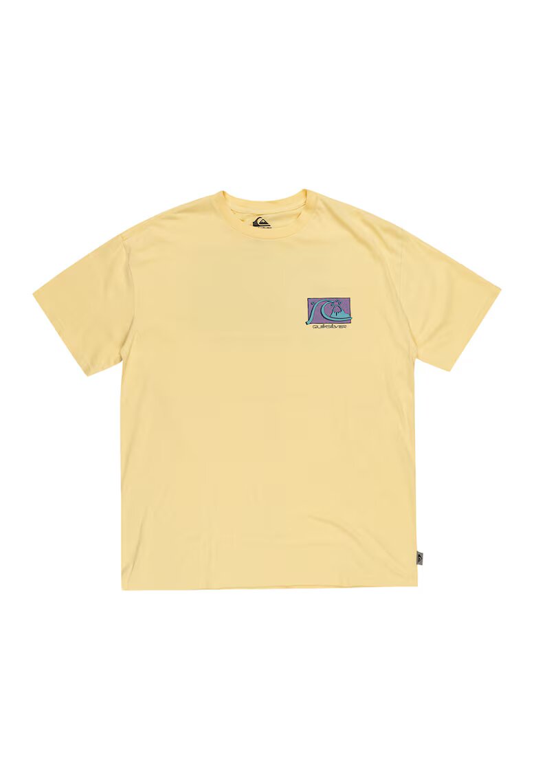 Quiksilver Tricou cu imprimeu logo pe spate - Galben