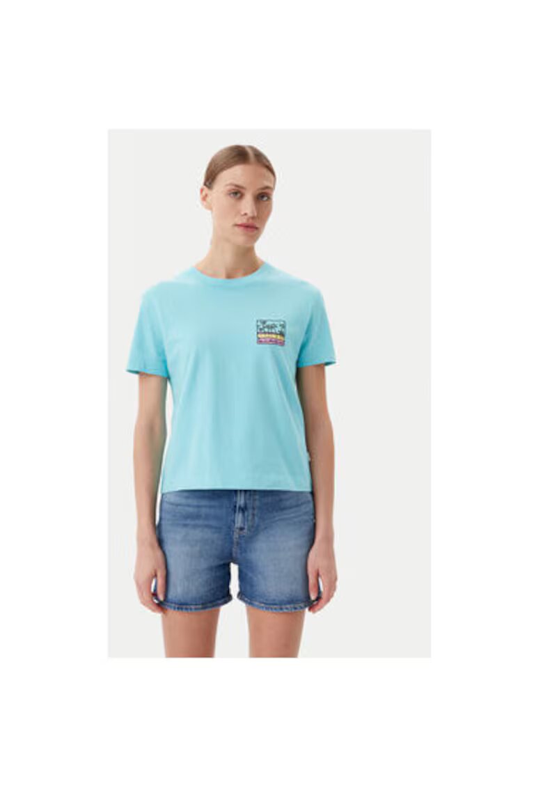 Quiksilver Tricou dama EQWZT03181 - Bumbac organic - Turcoaz - Turcoaz