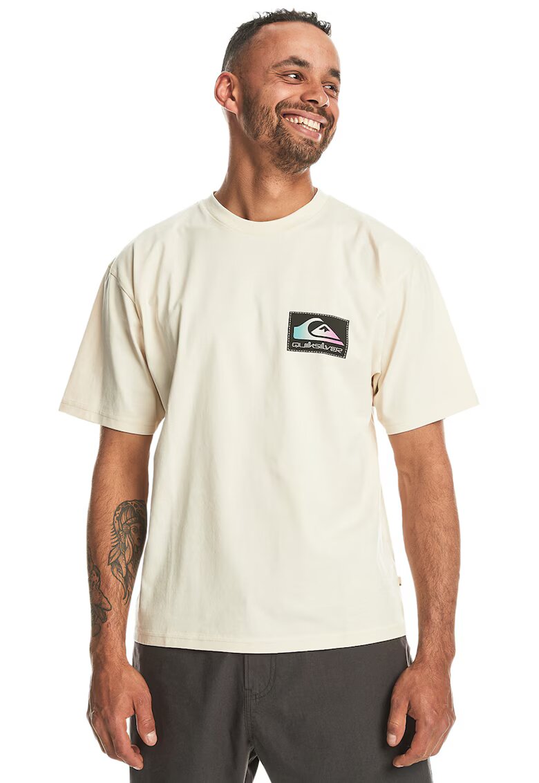 Quiksilver Tricou de bumbac organic Back Flash - Crem