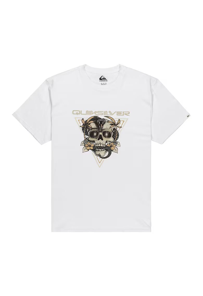 Quiksilver Tricou din bumbac cu imprimeu - Alb/Bej