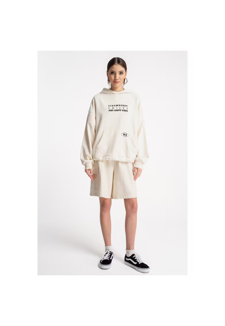 R Pantaloni scuti de tening cu buzunae aplicate