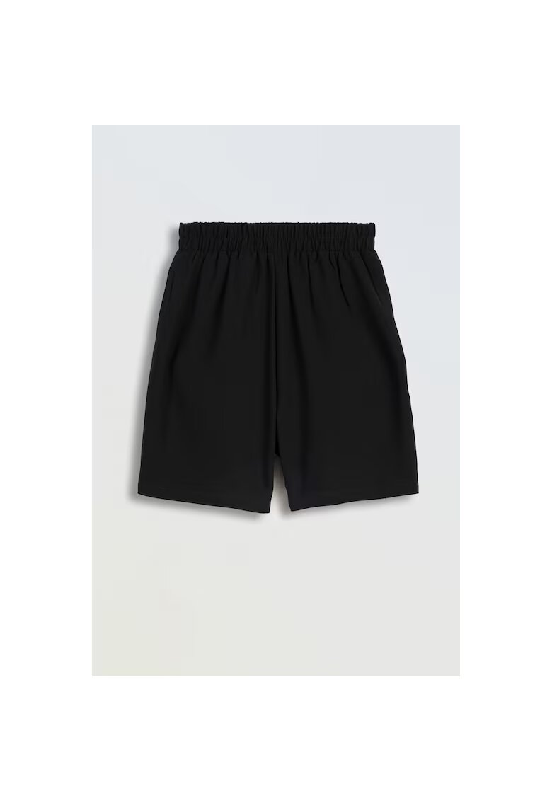 R Pantaloni scuti wide leg cu talie elastica -