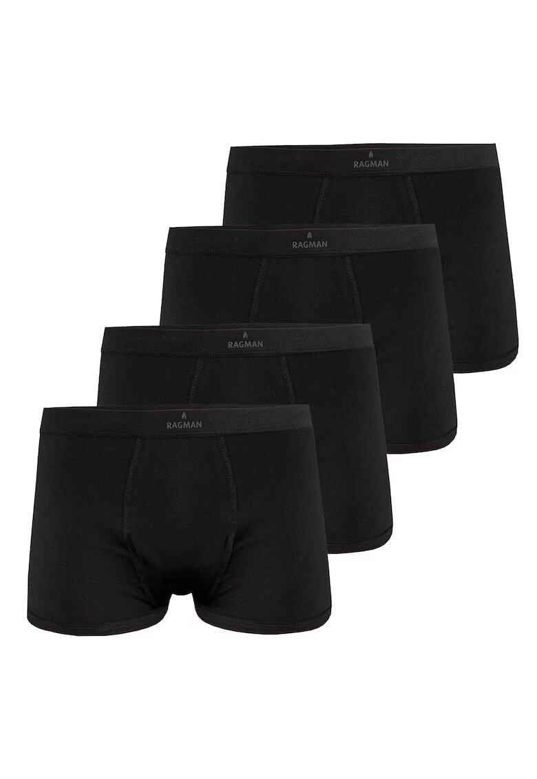 Ragman Set de boxeri uni din amestec de bumbac - 4 perechi - Negru