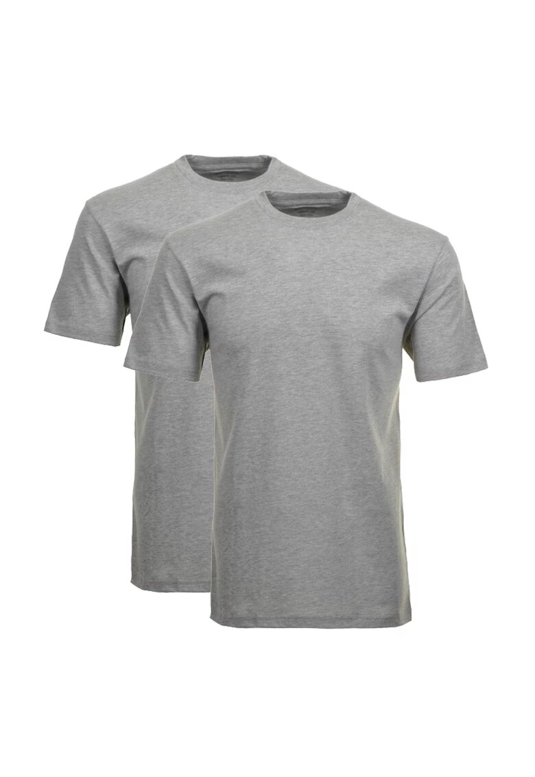 Ragman Set de tricouri de casa cu decolteu la baza gatului - 2 piese - Gri