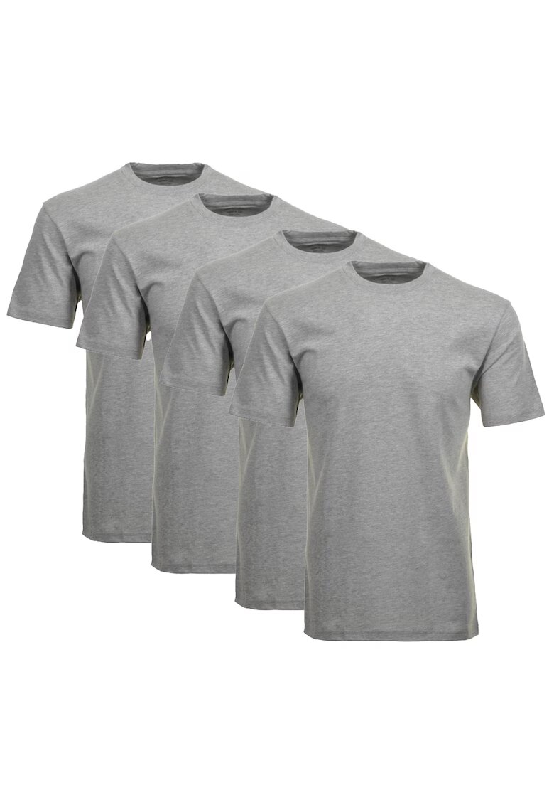 Ragman Set de tricouri de casa cu decolteu la baza gatului - 4 piese - Gri