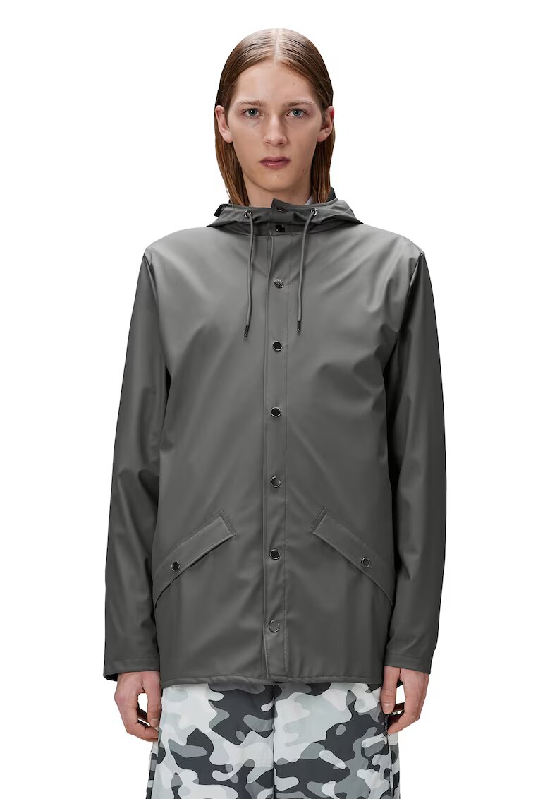 Rains Jacheta unisex - Poliester - Gri - Gri