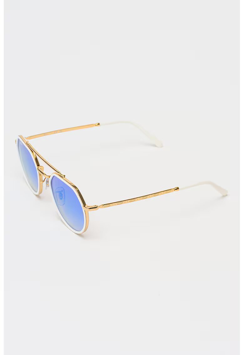 Ray-Ban Ochelari de soare rotunzi unisex - Alb/Auriu