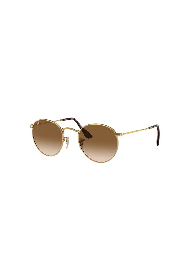 Ray-Ban Ochelari de soare rotunzi unisex cu rama metalica - Auriu/Maro