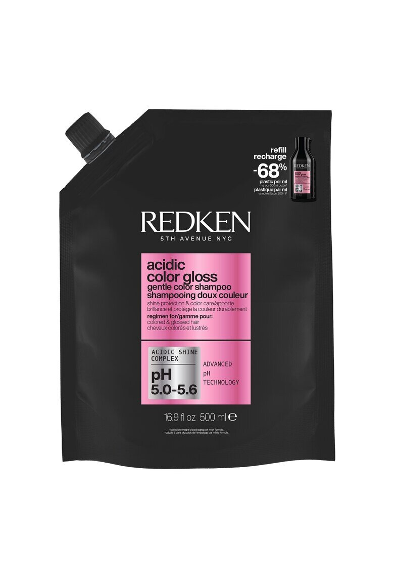 Redken Sampon profesional Acidic Color Gloss pentru par vopsit cu vitamina E si arginina protejeaza culoarea si ofera stralucire - FARA SULFATI - 500 ml