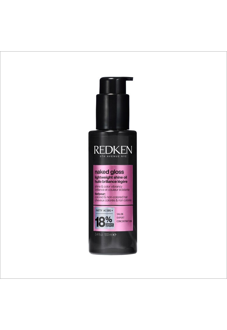 Redken Ulei de par cu formula usoara Naked Gloss - cu ulei de caise si trigliceride pentru par stralucitor si hidratat - 100 ml