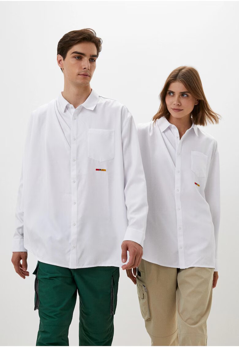 Reebok Camasa barbati - RCPM Draped Button Down HE8136 - alb - poliester