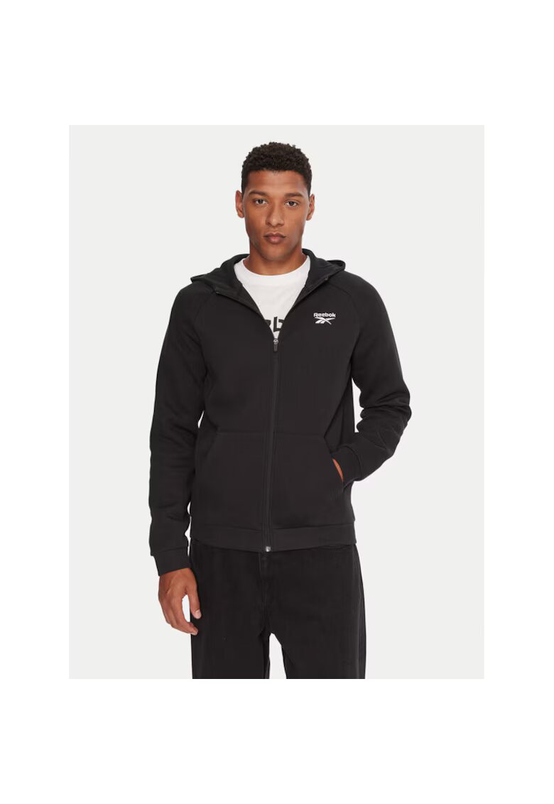 Reebok Hanorac sport barbati - bumbac/poliester - negru