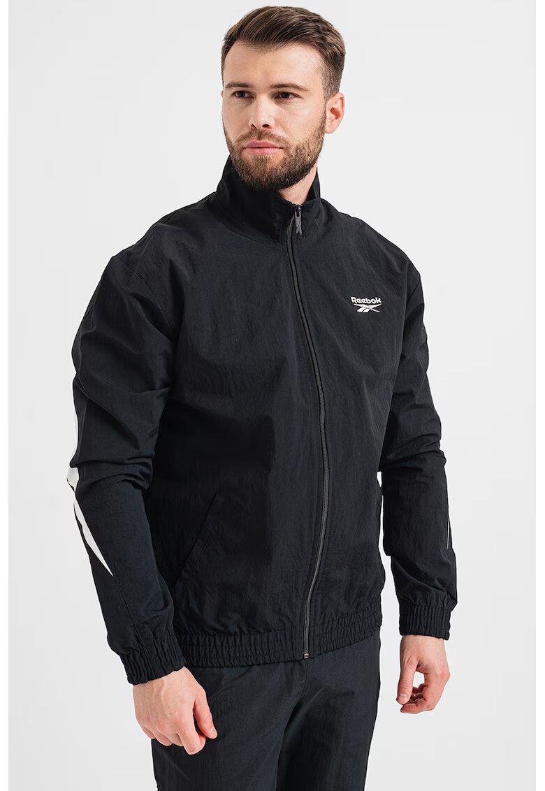 Reebok Jacheta de trening cu fermoar Vector - Alb/Negru
