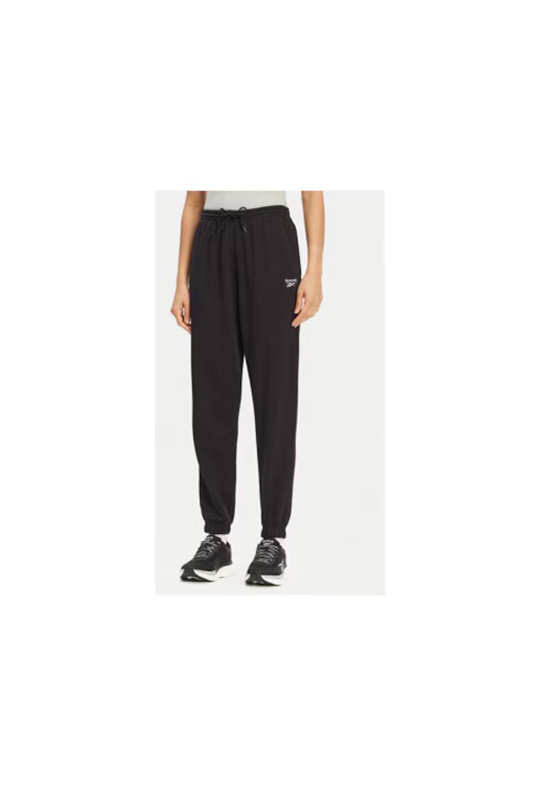 Reebok Pantaloni de trening dama 100071691 - Bumbac/Poliester - Negru - Negru