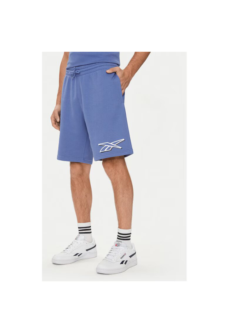 Reebok Pantaloni scurti barbati - 304553035 - Bumbac/Poliester reciclat - Albastru - Albastru