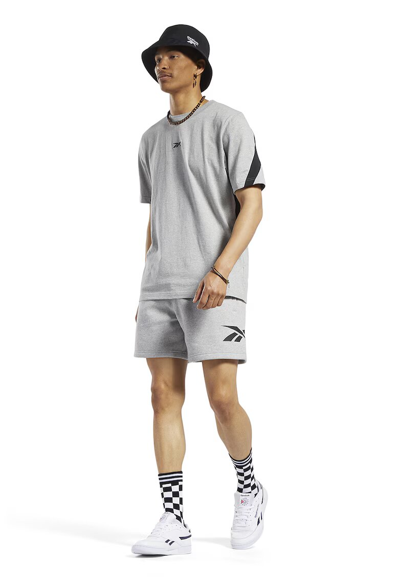 Reebok Pantaloni scurti cu logo si buzunare laterale Classics - Gri deschis melange