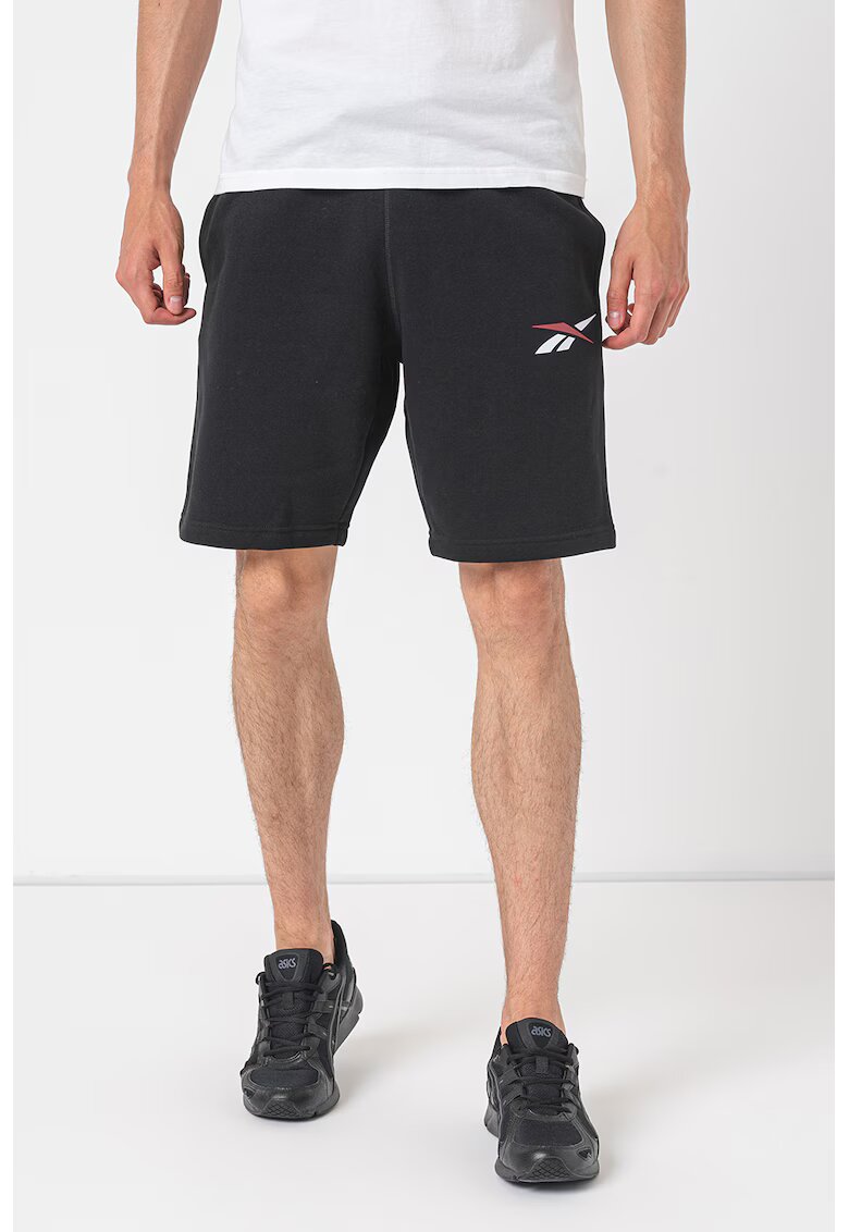 Reebok Pantaloni scurti cu snur pentru antrenament Te Vector Fleece SHO - Alb/Negru
