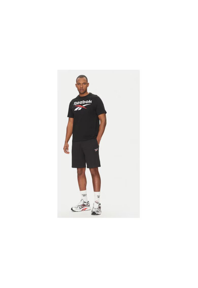 Reebok Pantaloni scurti sport barbati 100221791 - Bumbac/Poliester reciclat - Negru - Negru