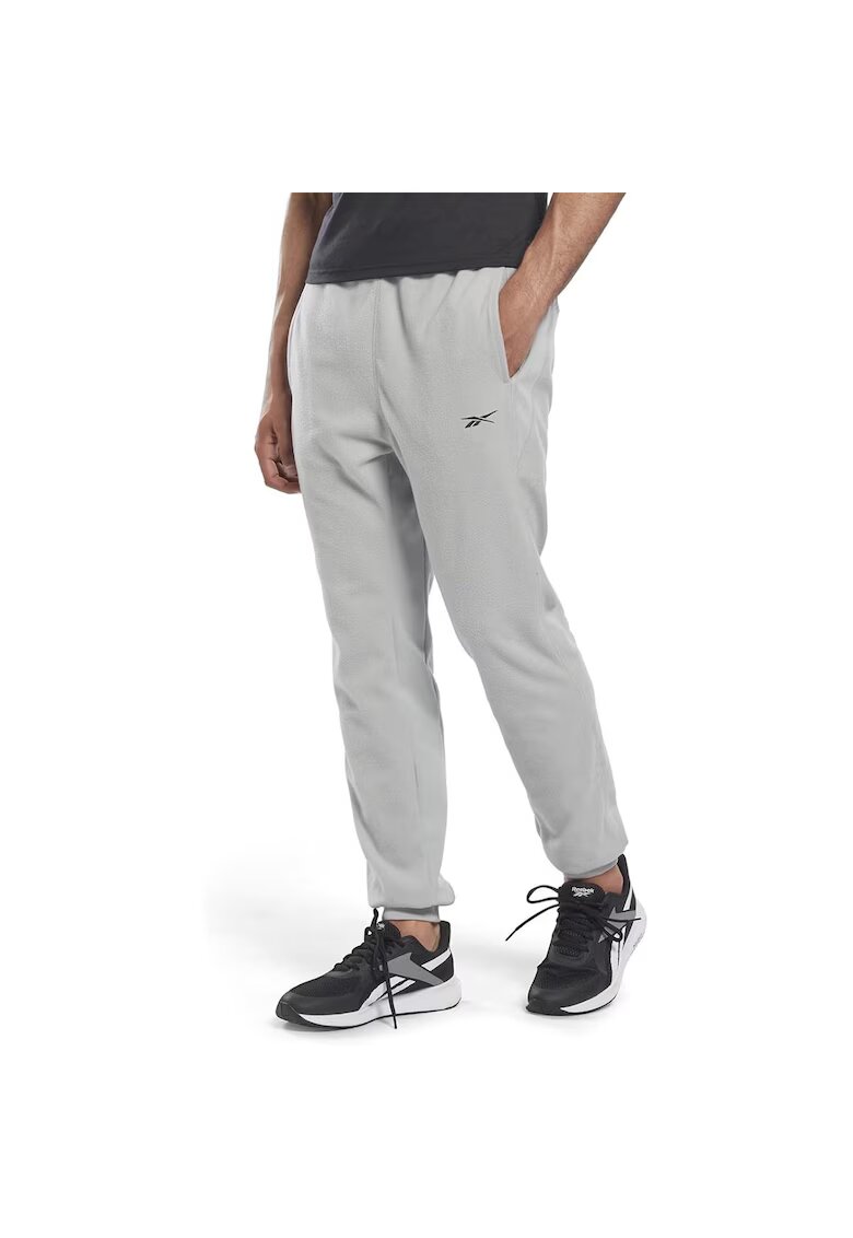 Reebok Pantaloni sport barbati HN9156 - Bumbac/Elastan - Gri -