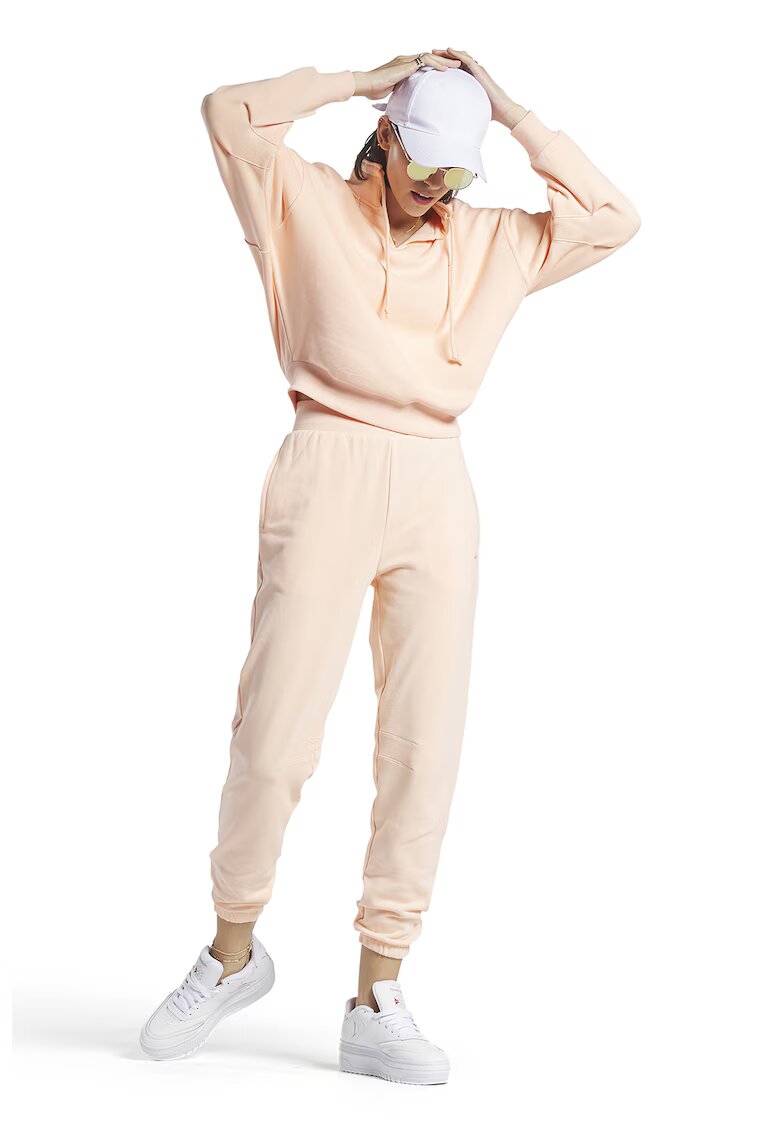 Reebok Pantaloni sport cu talie inalta si detaliu logo Classics - Piersica