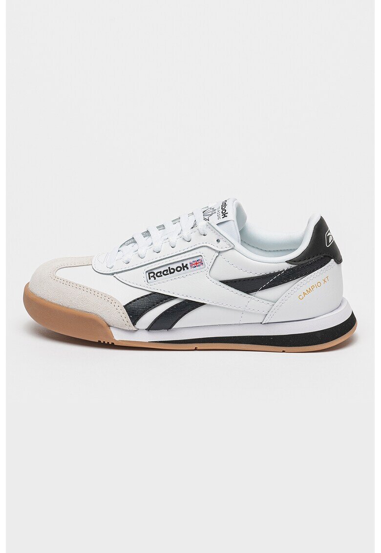 Reebok Pantofi cu piele intoarsa - pentru tenis Campio - Alb/Negru