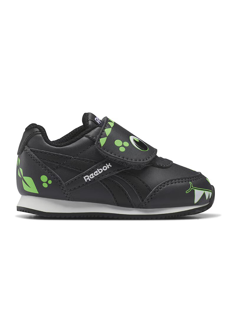 Reebok Pantofi sport de piele ecologica cu velcro si detalii grafice Royal CL - Negru