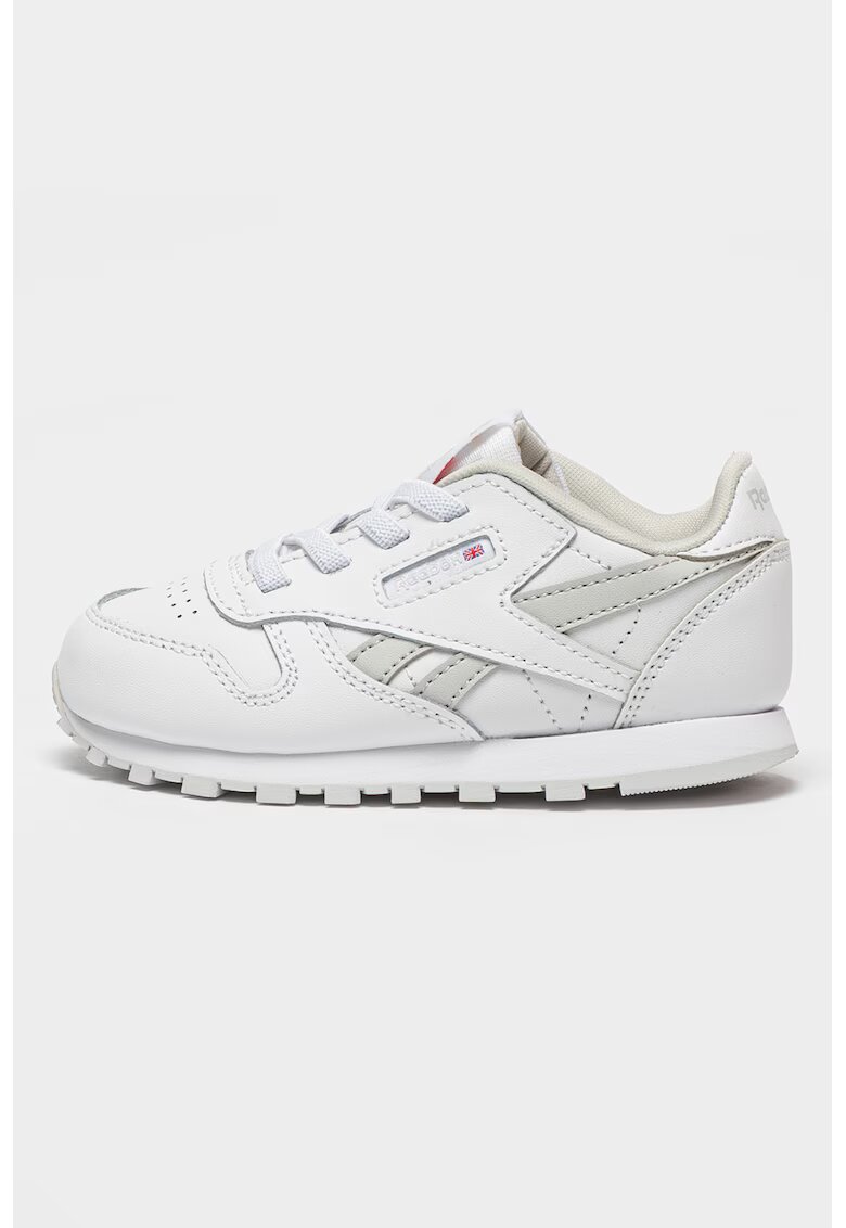 Reebok Pantofi sport din piele cu model uni Classic - Alb/Gri deschis