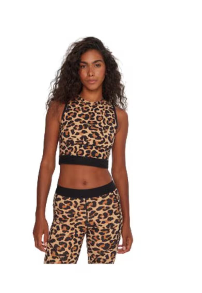 Reebok Top dama - Poliamida/Elastan - Bej/Negru