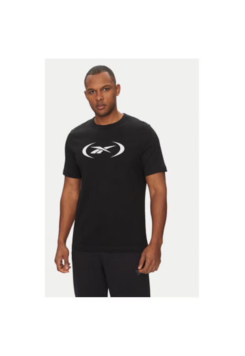 Reebok Tricou barbati 100214159 - Bumbac - Negru - Negru