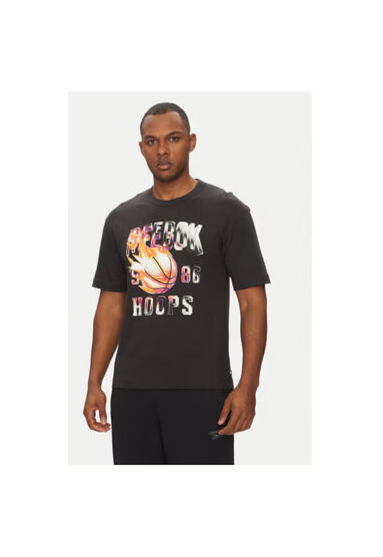 Reebok Tricou barbati 100218817 - Bumbac - Negru