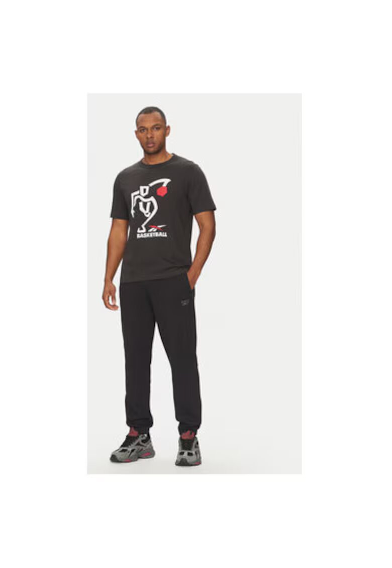 Reebok Tricou barbati 100218839 - Bumbac - Negru - Negru