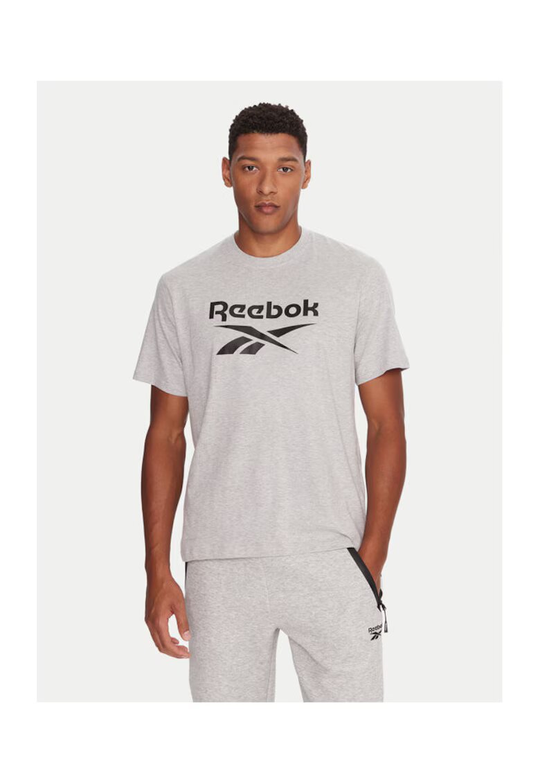 Reebok Tricou Barbati - Gri - 88% bumbac - 12% poliester