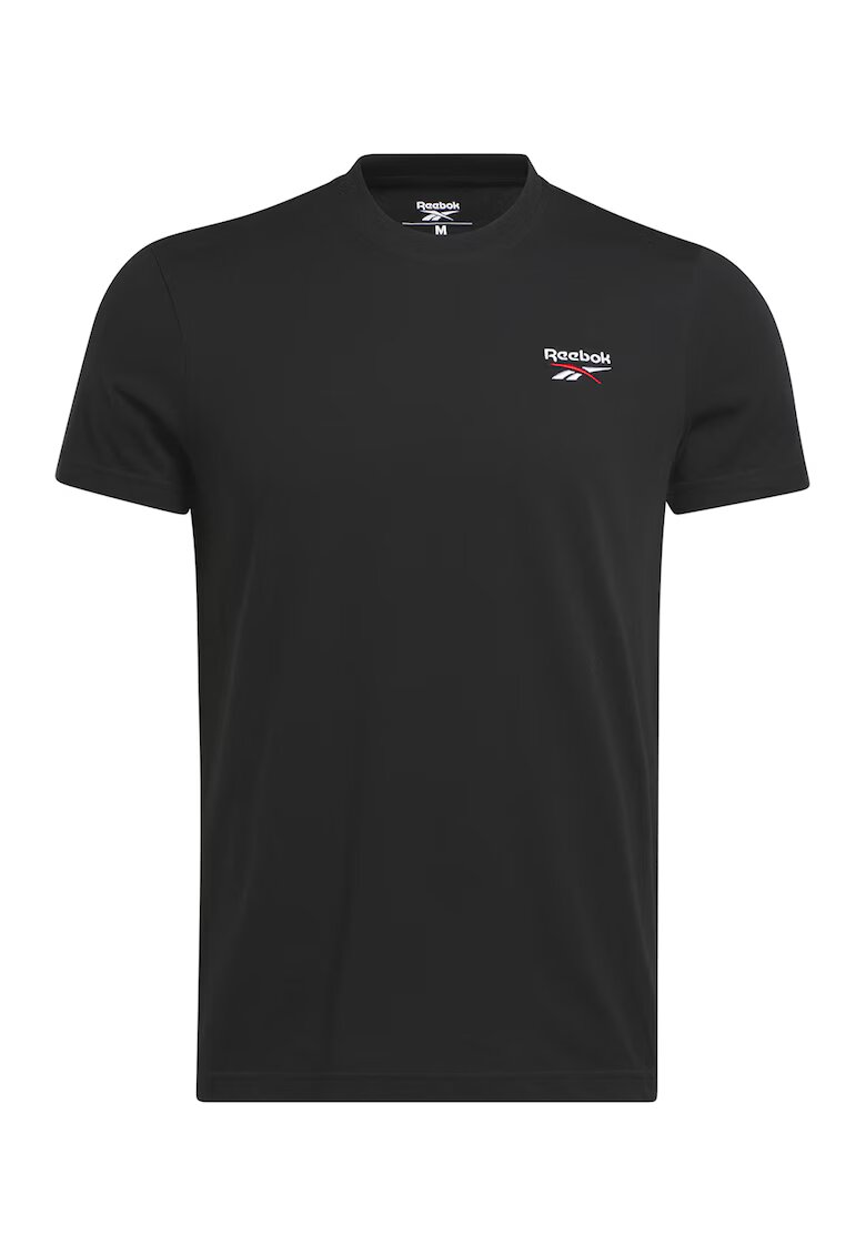 Reebok Tricou cu broderie logo pentru fitness Identity - Negru