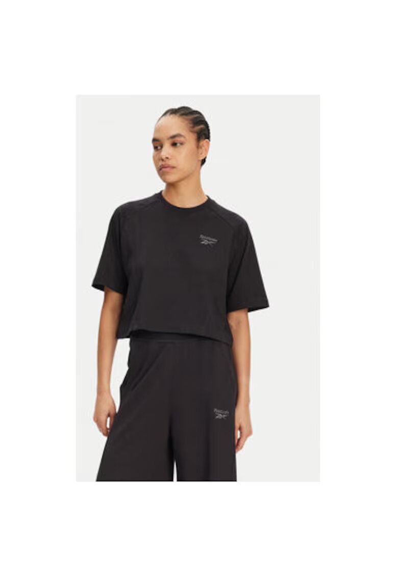 Reebok Tricou dama 100214092 - Bumbac - Negru - Negru