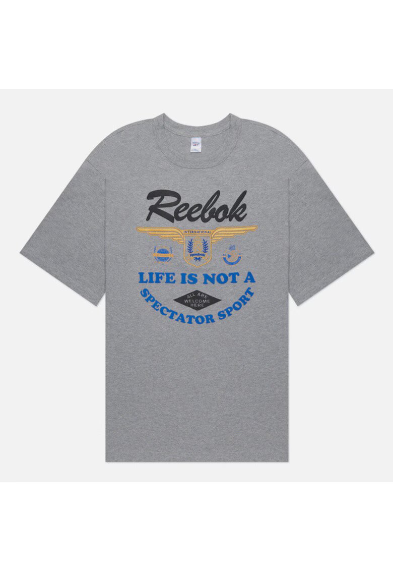Reebok Tricou sport barbati HS7143 - Gri - Bumbac -