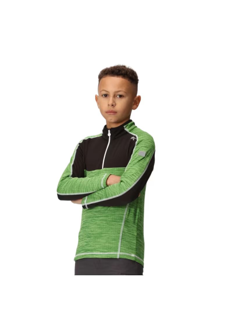Regatta Bluza copii Hewley - verde - respirabil - cu fermoar - maneca lunga - elastic