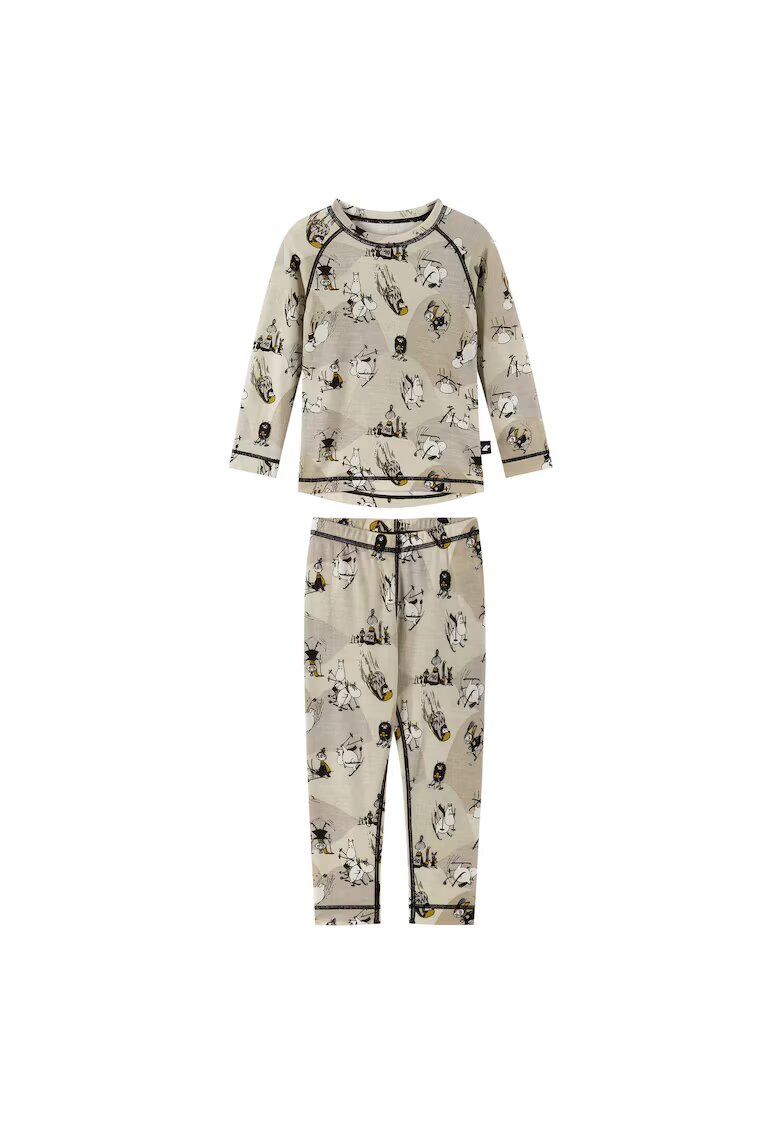 Reima Set Lenjerie Termoactiva unisex - bej/negru