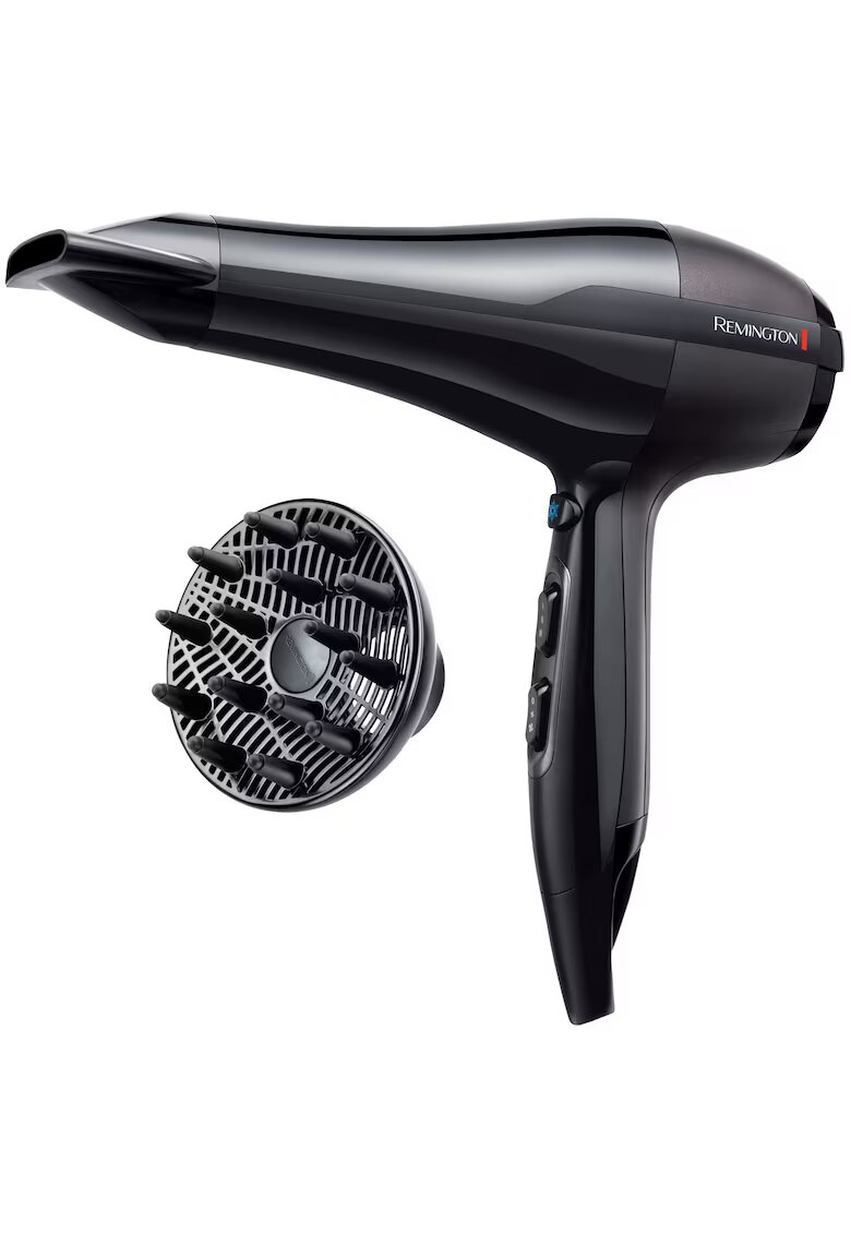 Remington Uscator de par - 2300 W - 3 Trepte temperatura - 2 Viteze - Tehnologie cu ioni - Concentrator - Difuzor - Negru