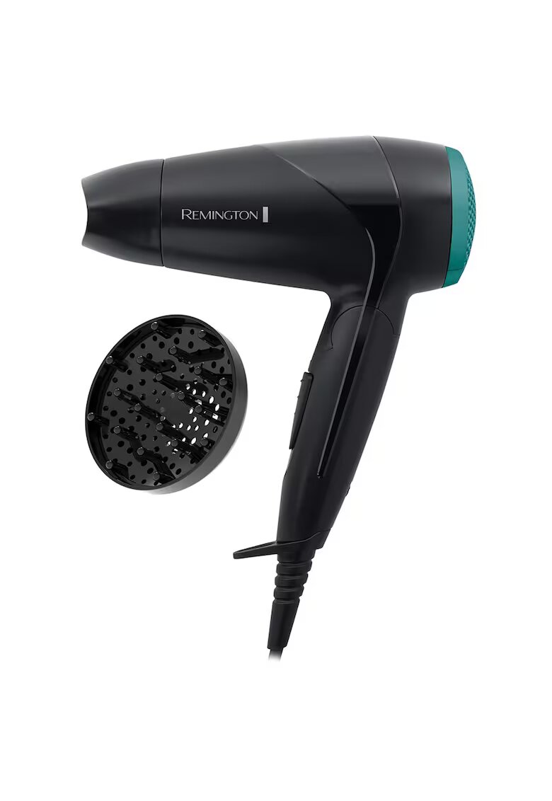 Remington Uscator de par On The Go - 2000 W - 2 setari - Concentrator - Difuzor - Negru/Verde