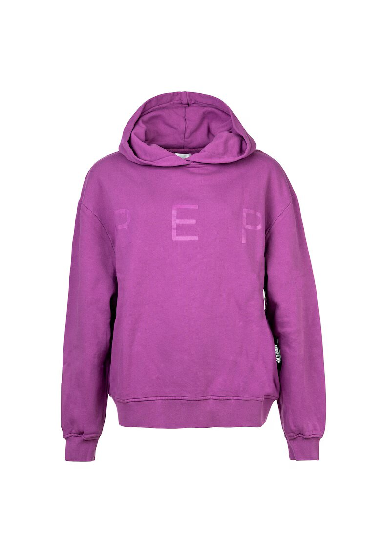 Replay Hanorac din bumbac cu logo - Violet