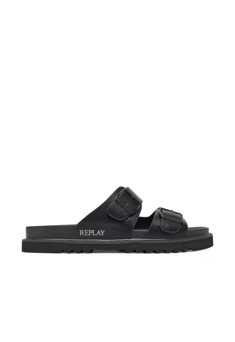 Replay Slapi barbati GMF5Z .000.C0001S - Piele ecologica - Negru - Negru