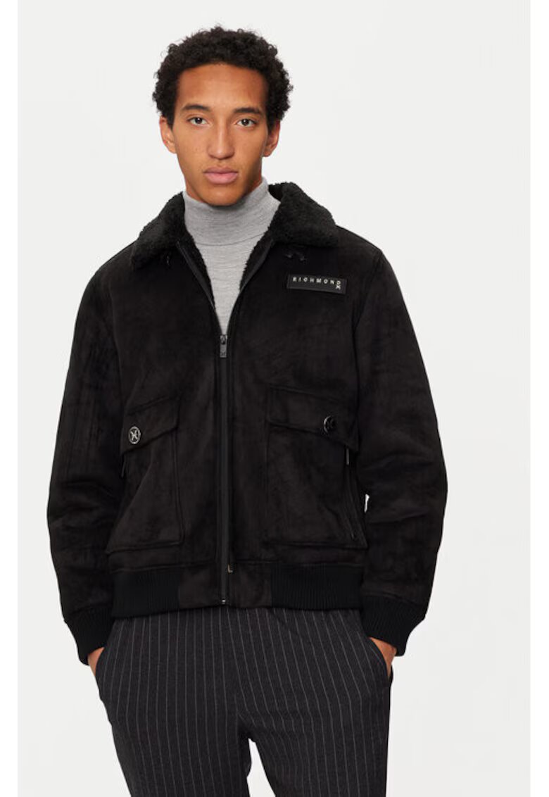 Richmond X Geaca barbati - 304370533 - Piele ecologica - Negru - Negru