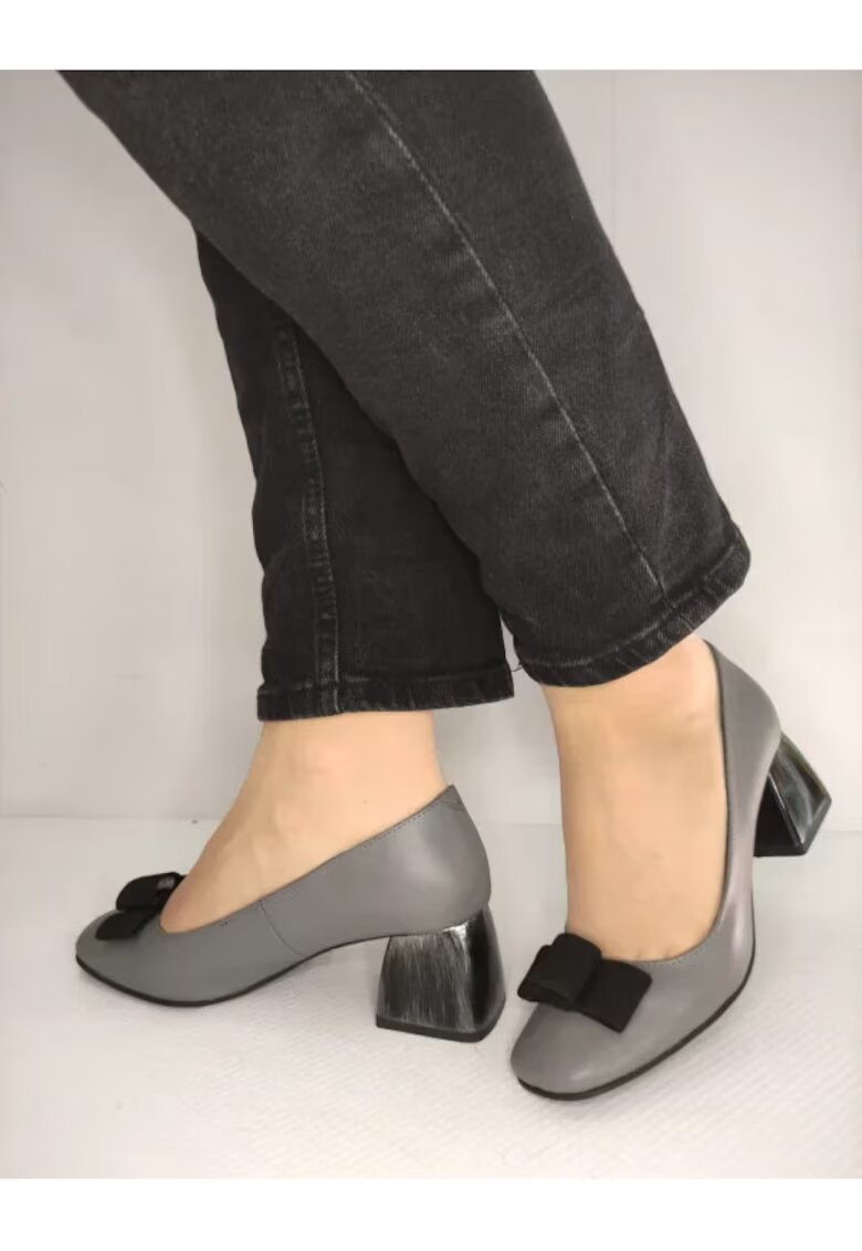 RICO Pantofi Eleganti Dama 148 Gri Cu Negru - Gri - Gri