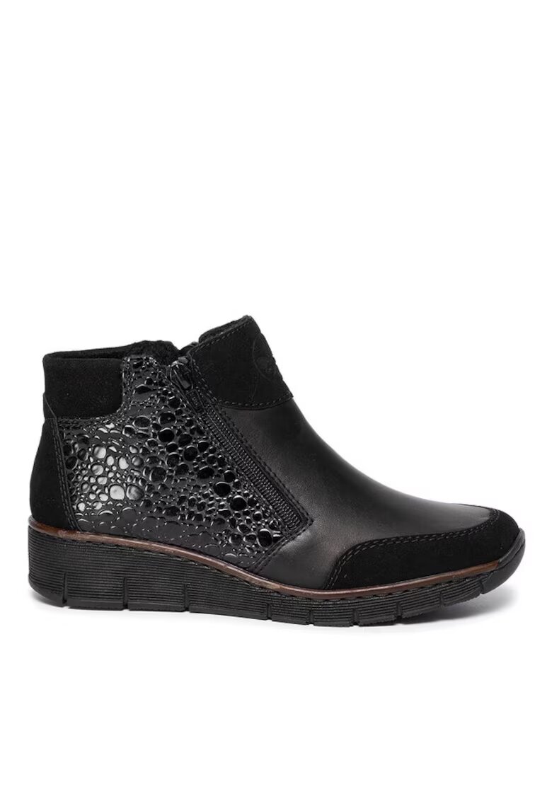 Rieker Botine dama - 20156995536 - Piele naturala - Negru