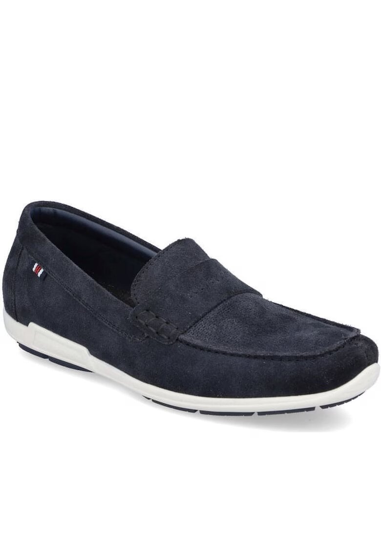 Rieker Mocasini barbati - Piele intoarsa 46184 - Albastru inchis