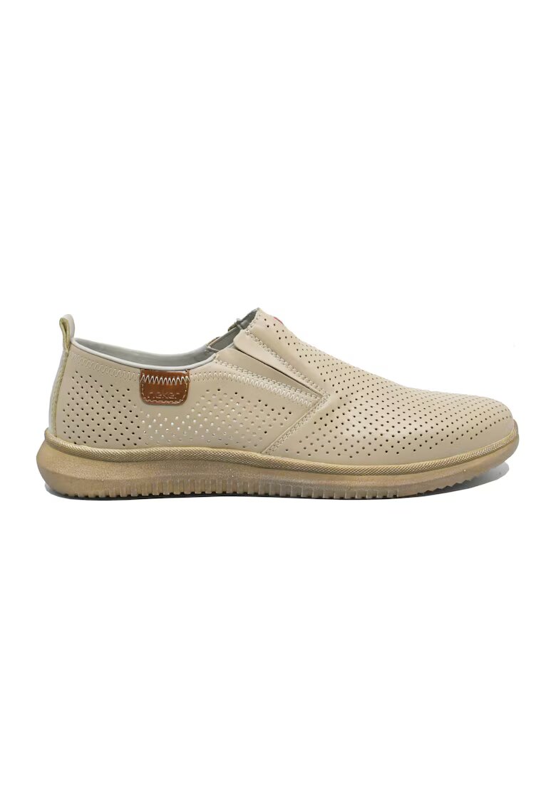 Rieker Pantofi barbati bej din piele naturala cu calapod lat RIK10452-60 - Bej
