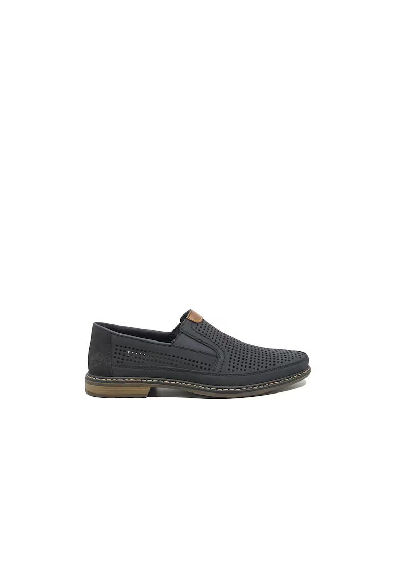 Rieker Pantofi casual bleumarin din piele naturala cu perforatii RIK13459-14 - Bleumarin