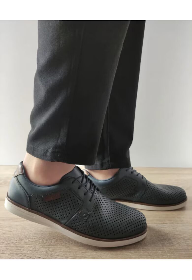 Rieker Pantofi Casual Perforati Barbati B2306-14 Bleumarin - Albastru - Albastru