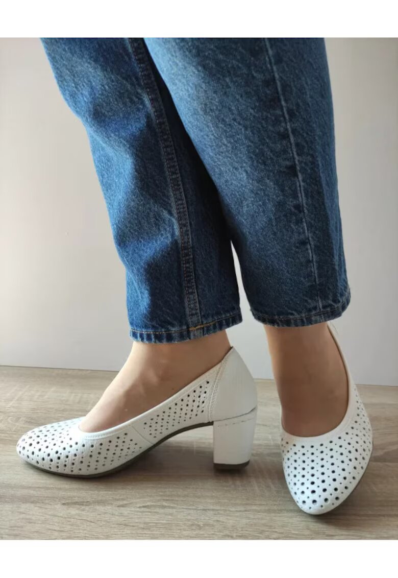Rieker Pantofi Casual Perforati Dama 41057-80 Albi - Alb - Alb