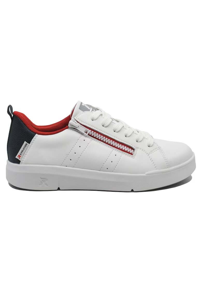 Rieker Pantofi sport dama din piele naturala - albi cu detalii rosii contrast RIK41906-80 - Alb